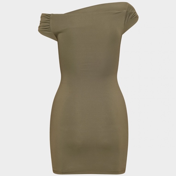 Aritzia Ravish Contour Olive Green Bodycon Dress - Picture 3 of 7